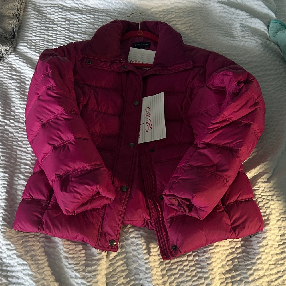 Land’s End Women's Pink Puffer Jacket- NWOT